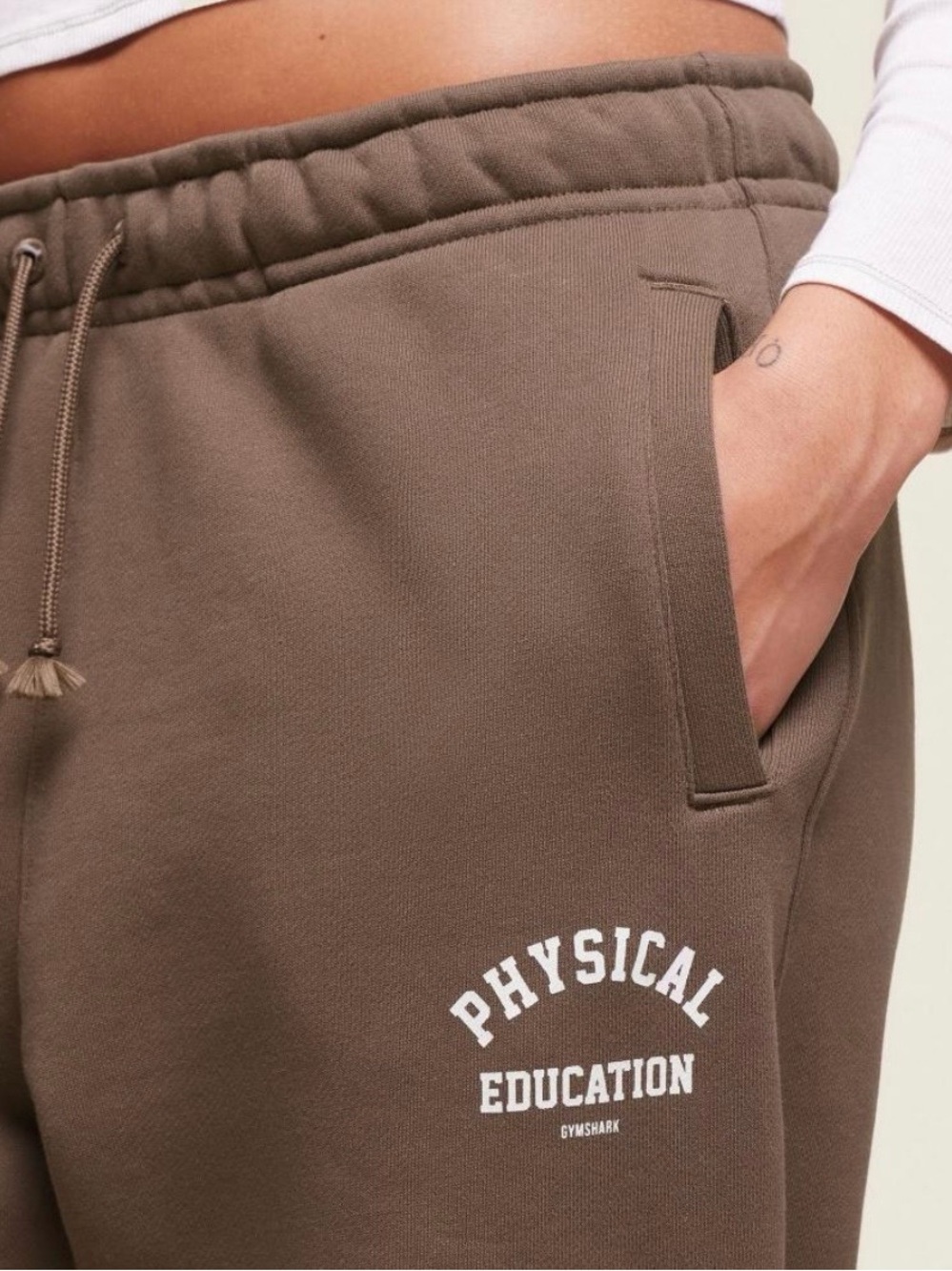 GYMSHARK Physical Education Logo Sweat Joggers in Penny Brown size XXL - Picture 4 of 9